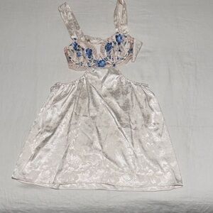 For Love And Lemons Cream Floral Satin Dress